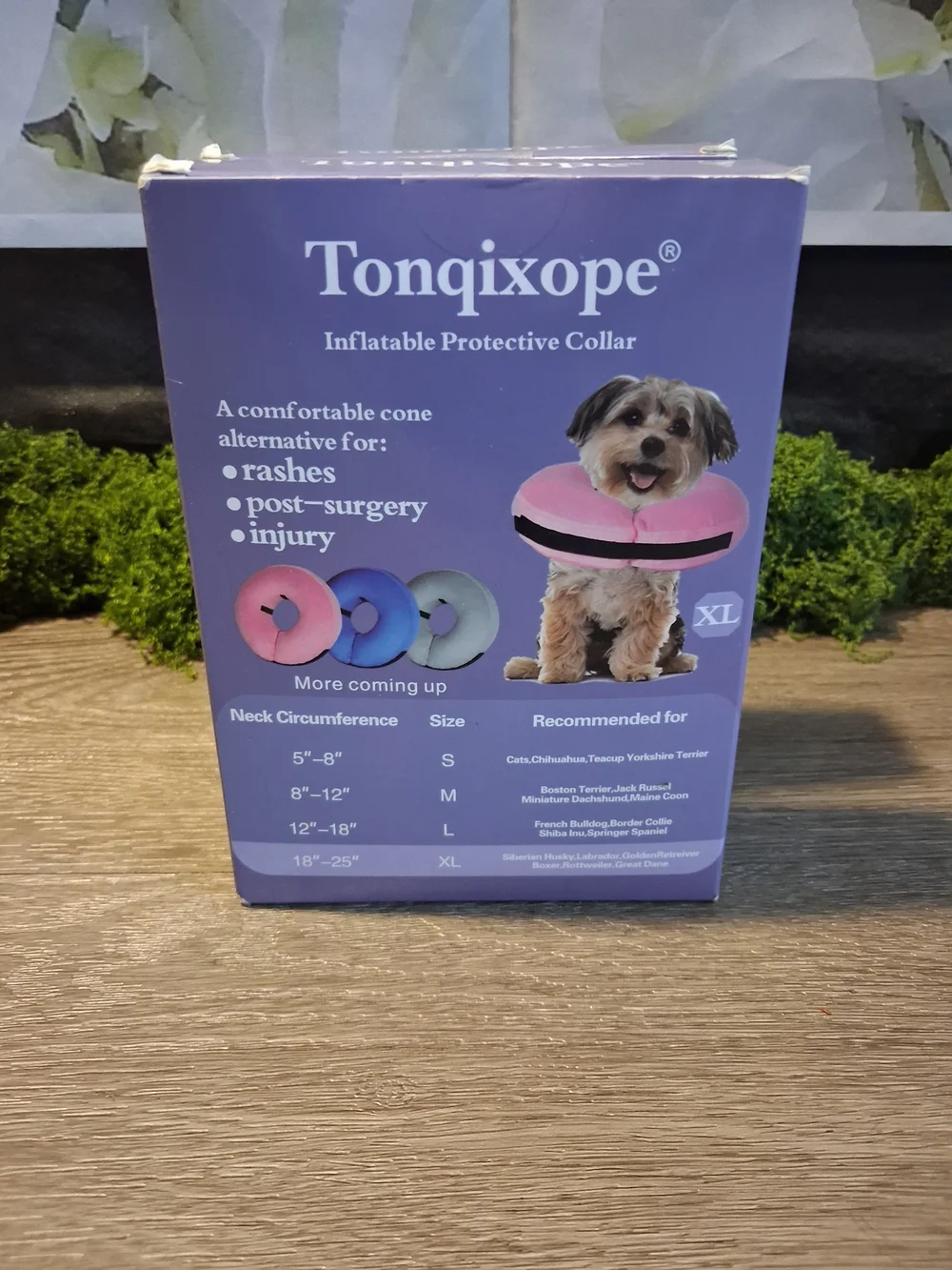 Tonqixope Inflatable Protective Dog Collar - Pink